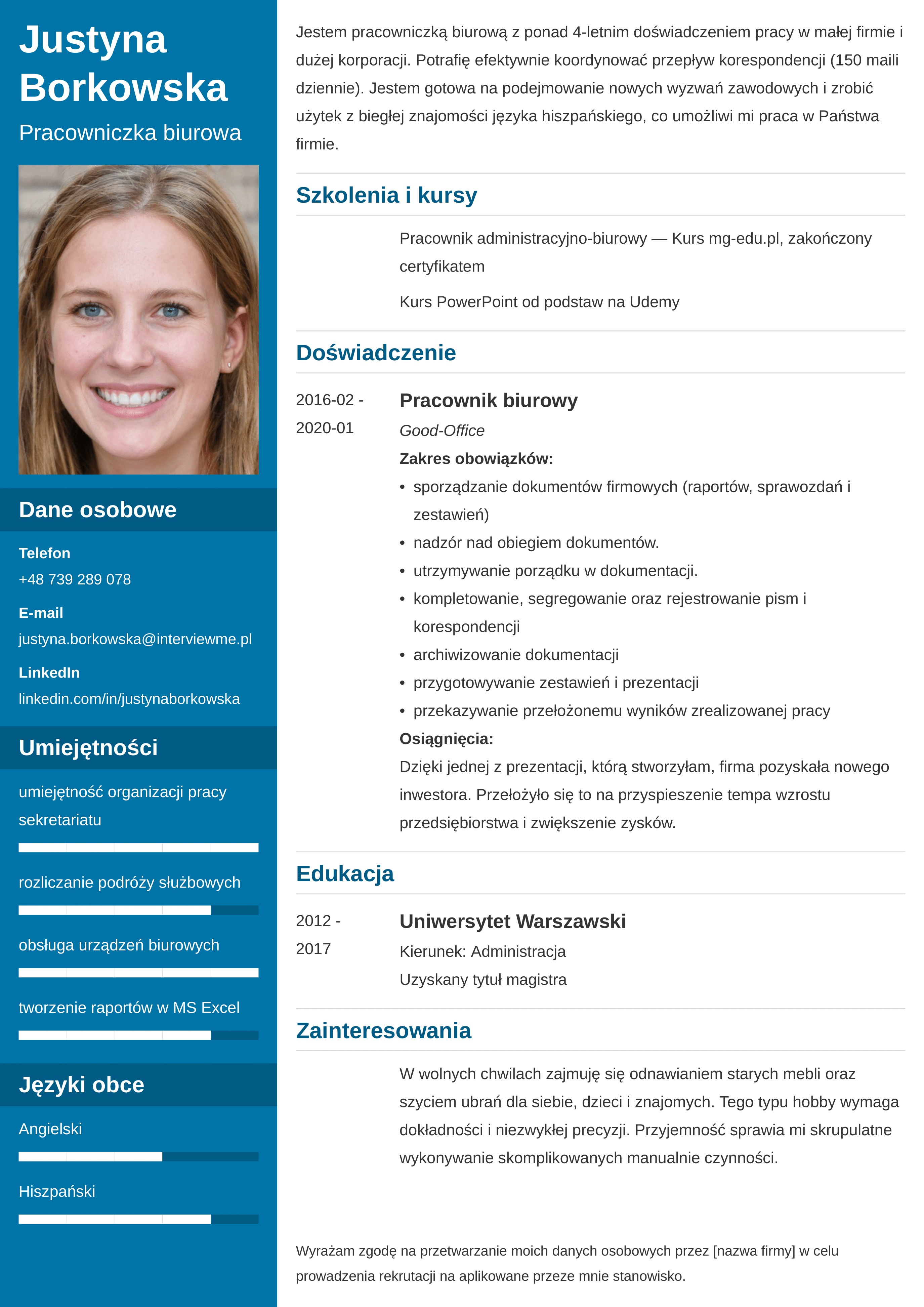 CV funkcjonalne wzór