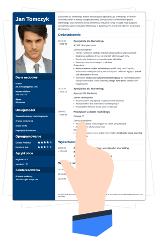 Szablon CV w kreatorze InterviewMe