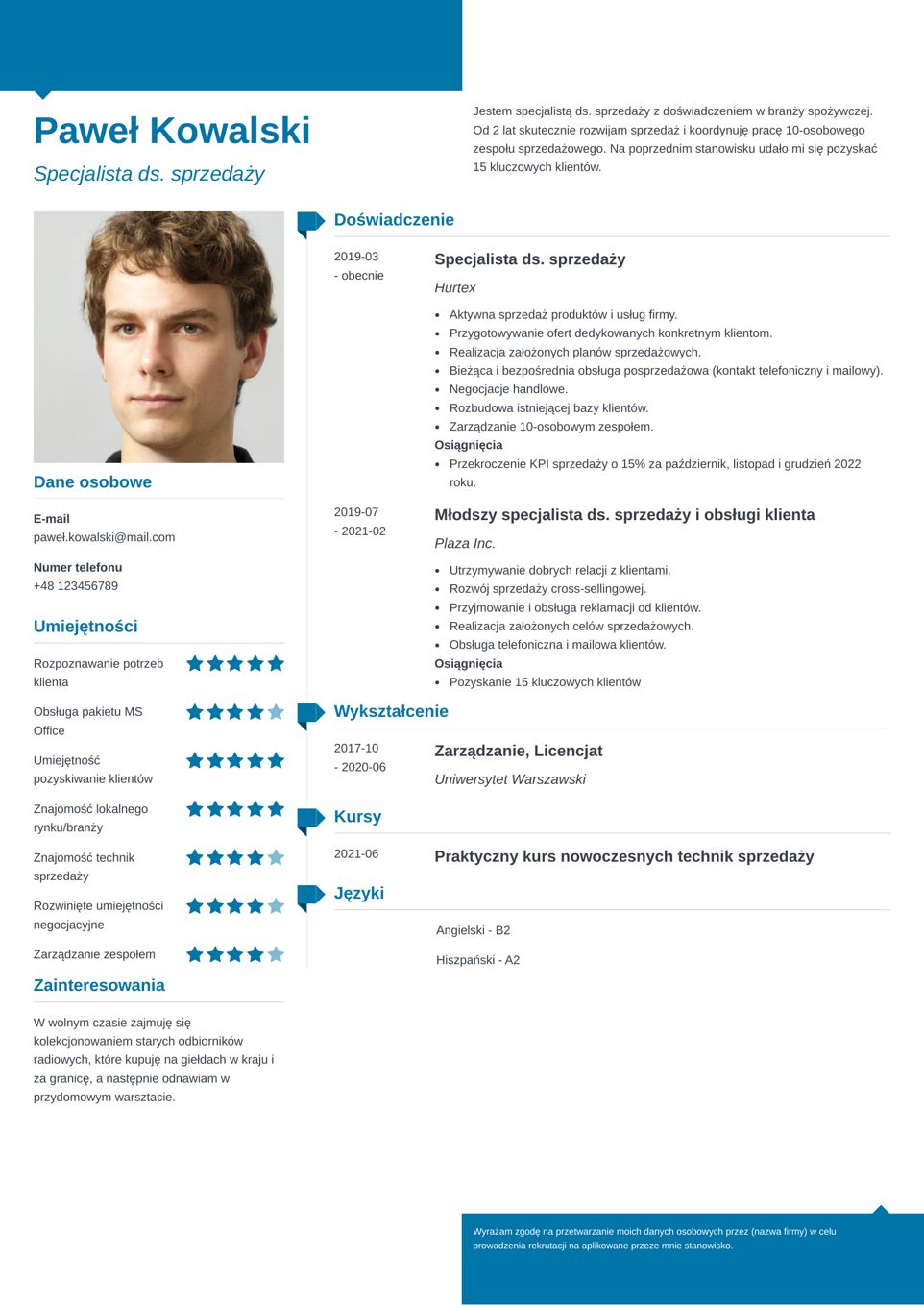 Nowoczesny szablon cv