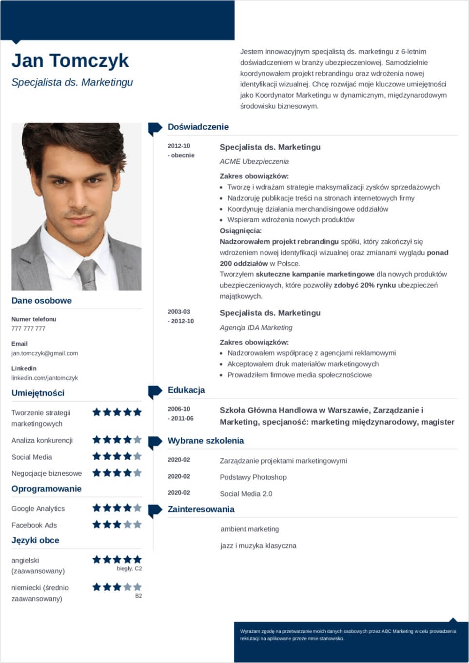 szablon CV Modern