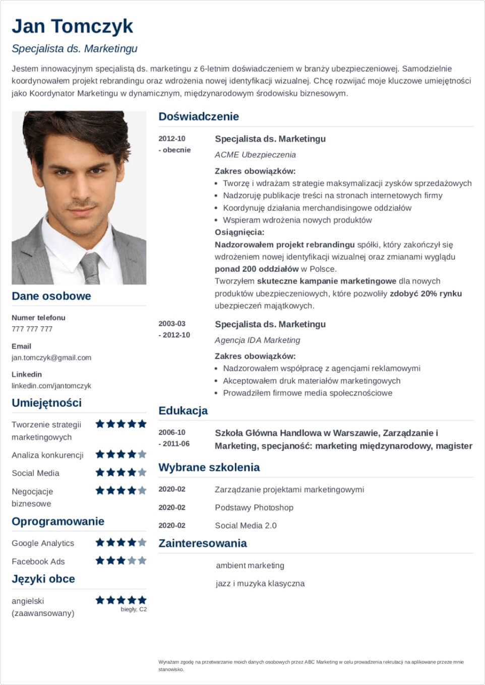 szablon CV Simple