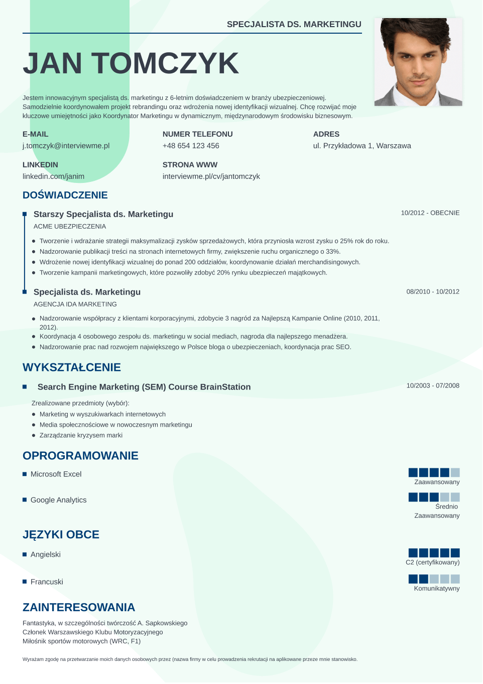 szablon CV Lumina